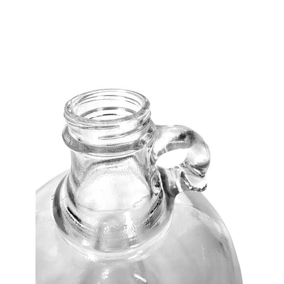 Clear Glass Vintage One Gallon Jug A-128-3 with Finger Loop and Metal Cap - Picture 3 of 5